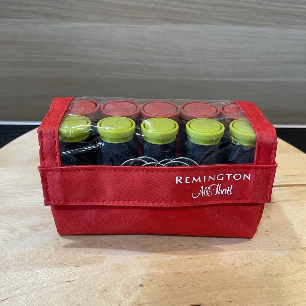 Vintage Remington All That! Hot Rollers Set Large Medium Ceramic Travel Case